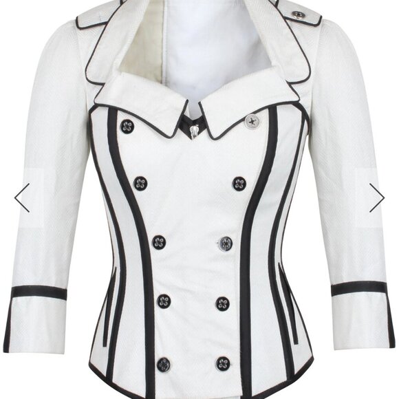 Corset Story Jackets & Blazers - NWT CORSET STORY Steampunk Double Breasted Corset Jacket Ivory Sz 26"